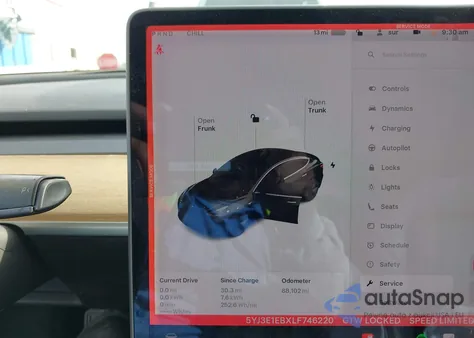 2020 Tesla Model 3 Long Range Dual Motor All-Wheel Drive z USA, uszkodzony, nr VIN 5YJ3E1EBXLF746220